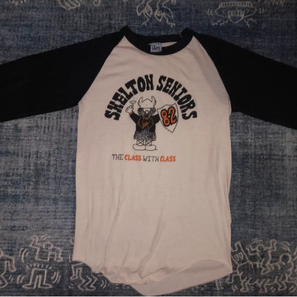 VTG Class Of 1982 School Shirt Cartoon Viking Hagar Raglan Baseball small/Medium - Picture 1 of 2